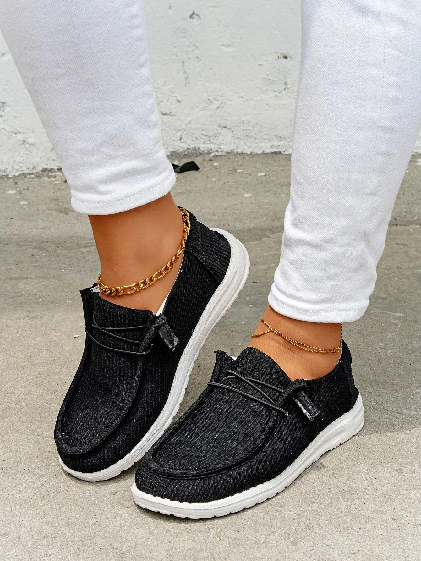 Casual Light Lace Up Flats Canvas Shoes