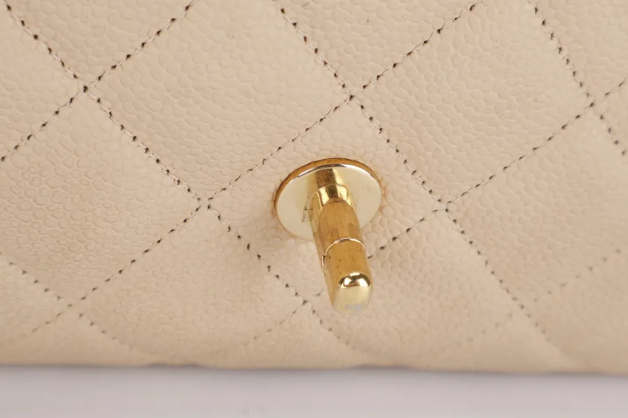 CHANEL CLASSIC FLAP BAG JUMBO BEIGE CAVIAR LEATHER GOLD HARDWARE (1293xxxx) NO DUST COVER