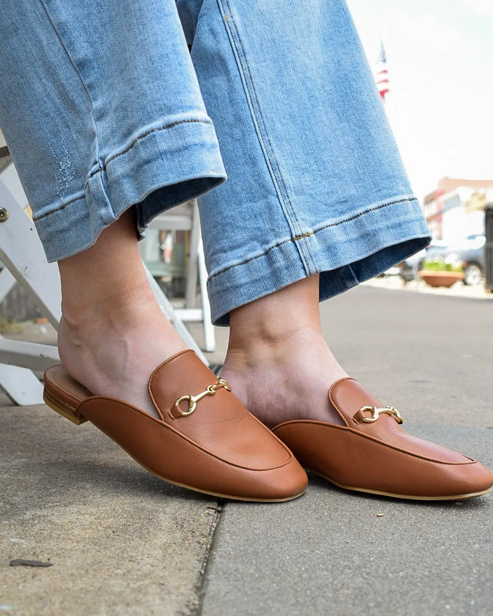 CHARMER FLAT MULE BY CORKY'S - COGNAC