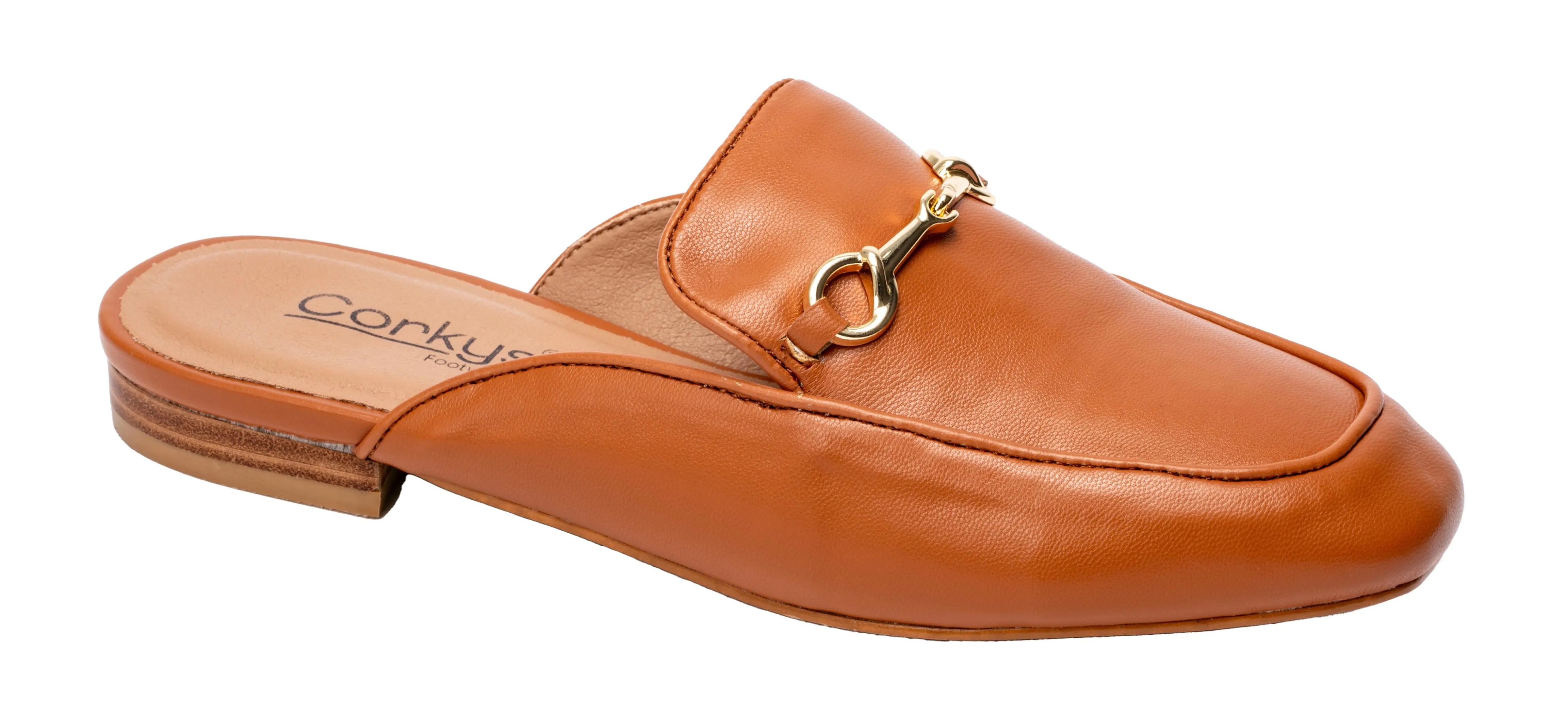 CHARMER FLAT MULE BY CORKY'S - COGNAC