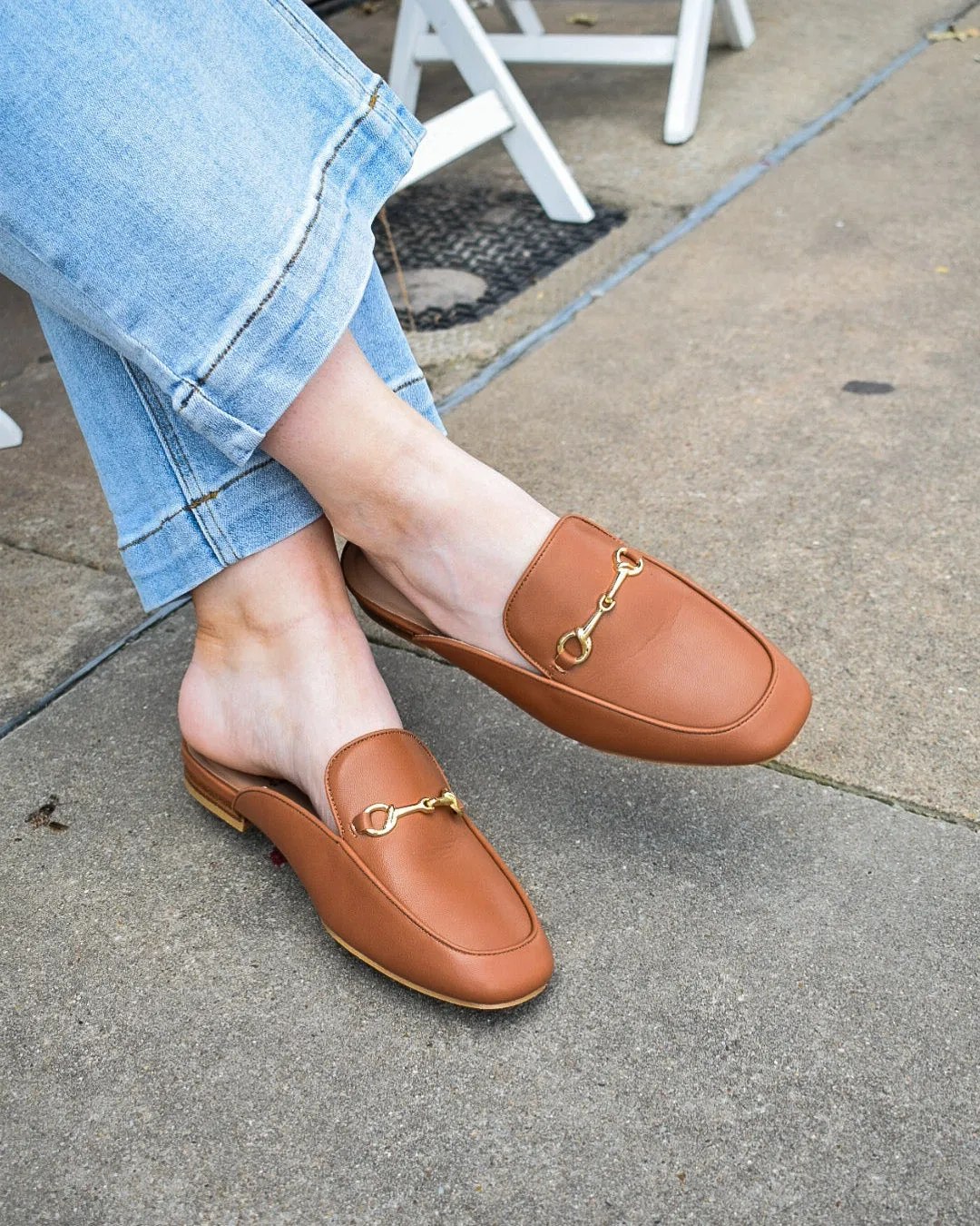 CHARMER FLAT MULE BY CORKY'S - COGNAC