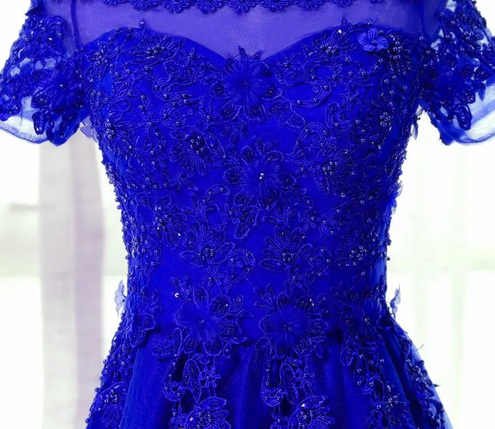 Charming Cap Sleeves Long Prom Dresses Beaded, New Party Dresses