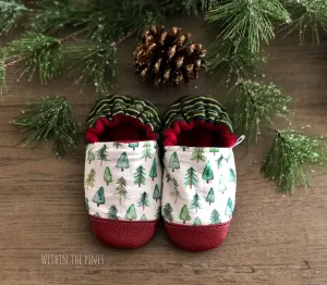 Christmas Watercolor Pine Moccs