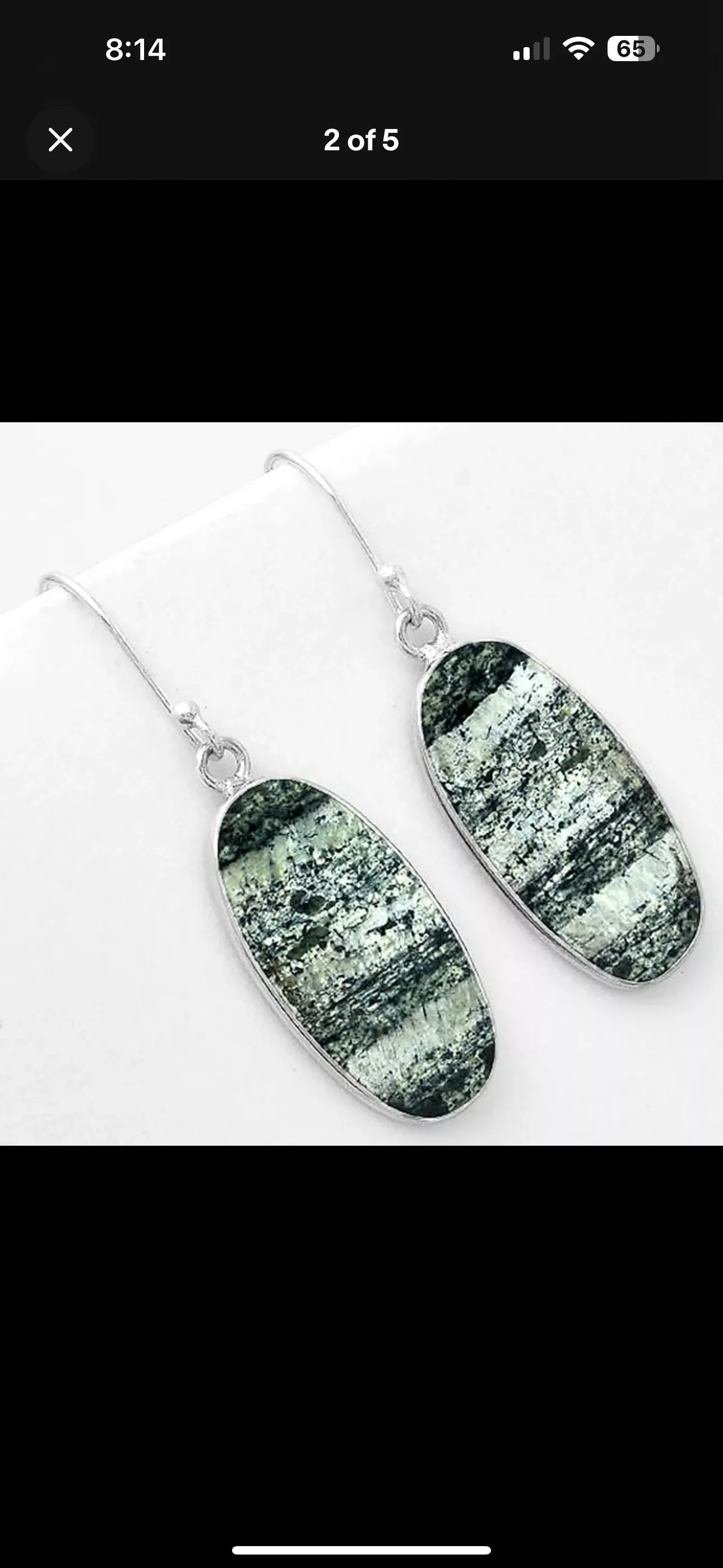 Chrysotile Solid 925 Sterling Silver Earrings