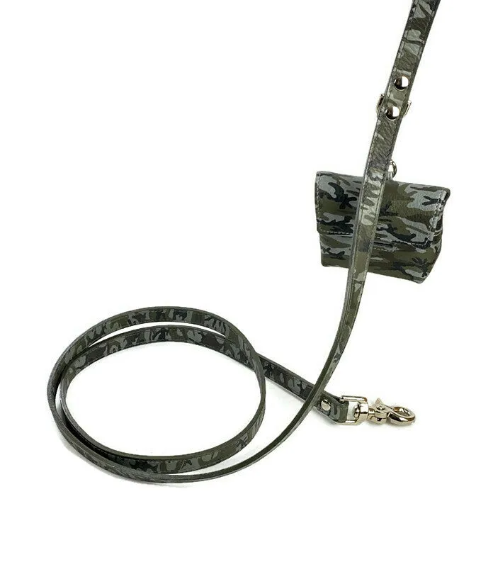 Classic Leather Dog Leash Camouflage