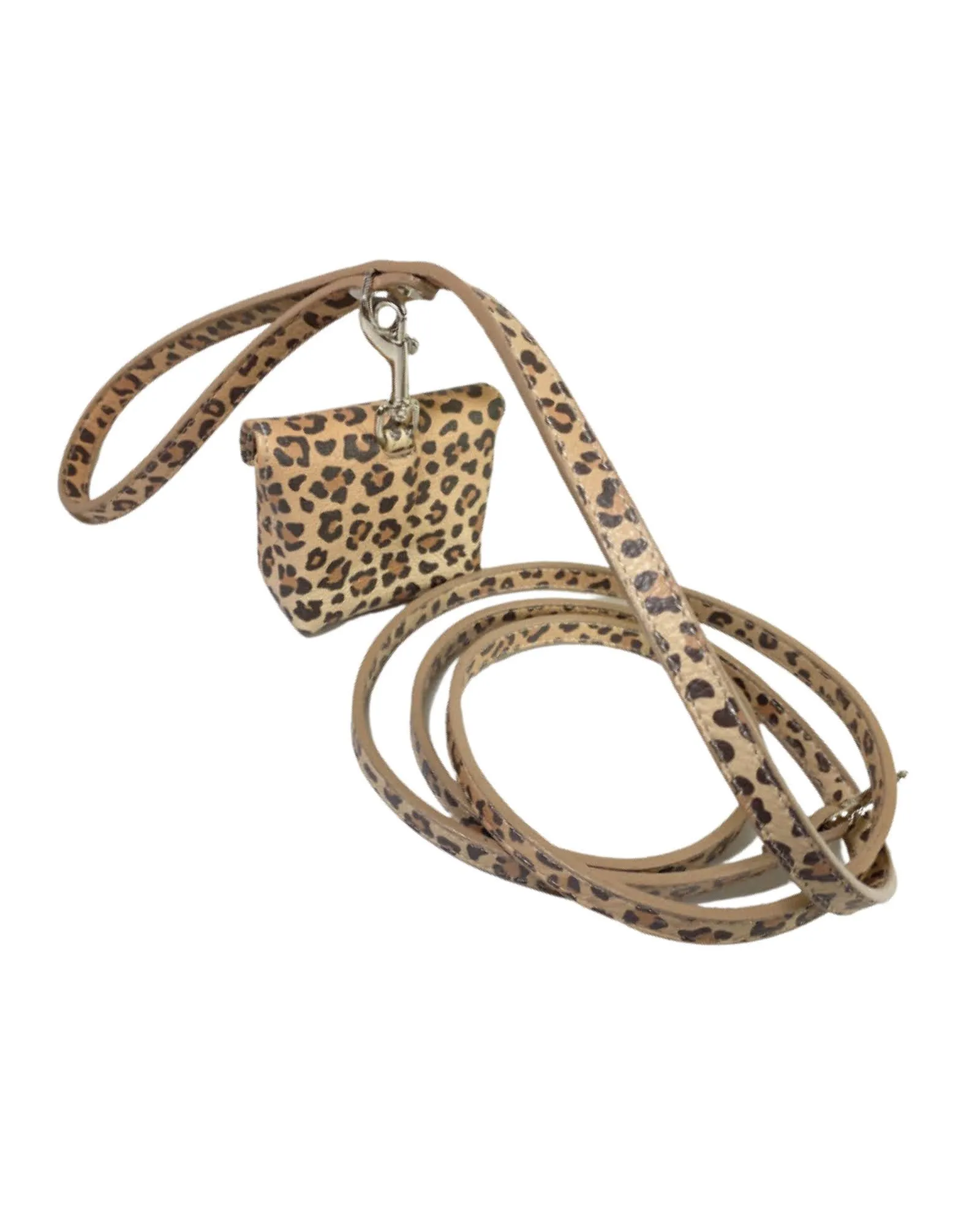 Classic Leopard Leather Leash
