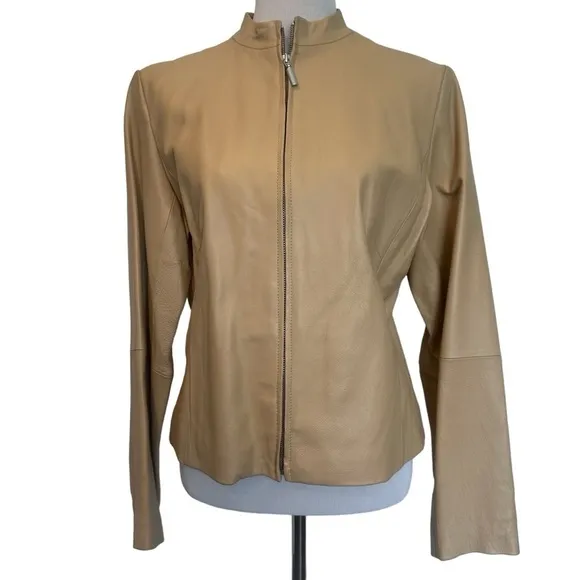 Clio tan leather size 12 jacket