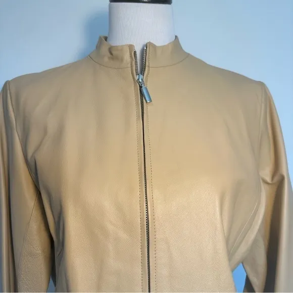 Clio tan leather size 12 jacket