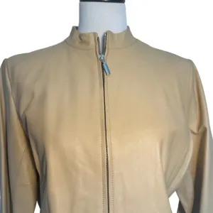 Clio tan leather size 12 jacket