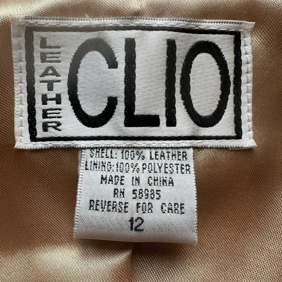 Clio tan leather size 12 jacket