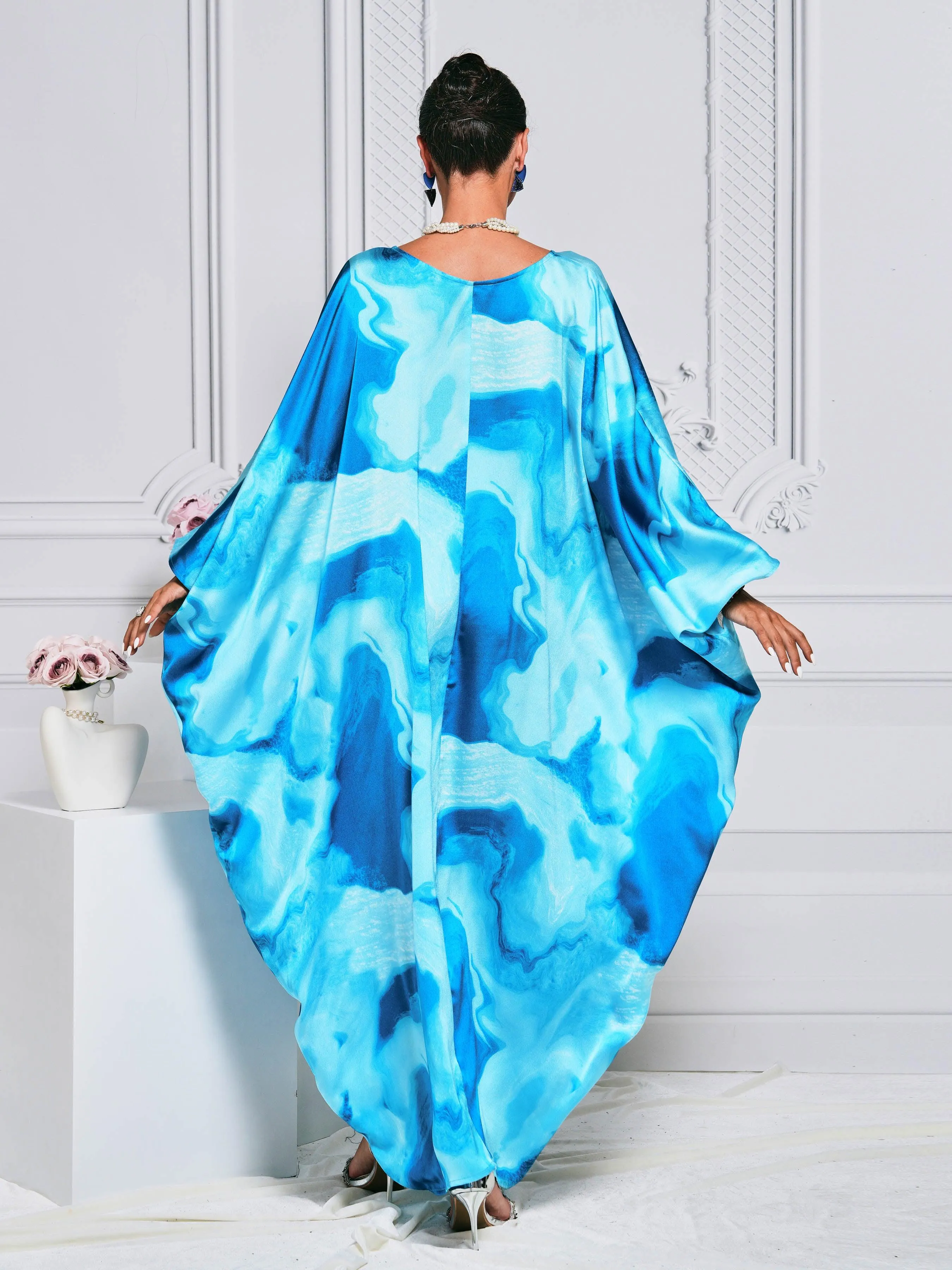 Cocoon Batwing Sleeve Tie-dye Dress ME00171