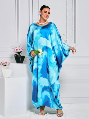 Cocoon Batwing Sleeve Tie-dye Dress ME00171