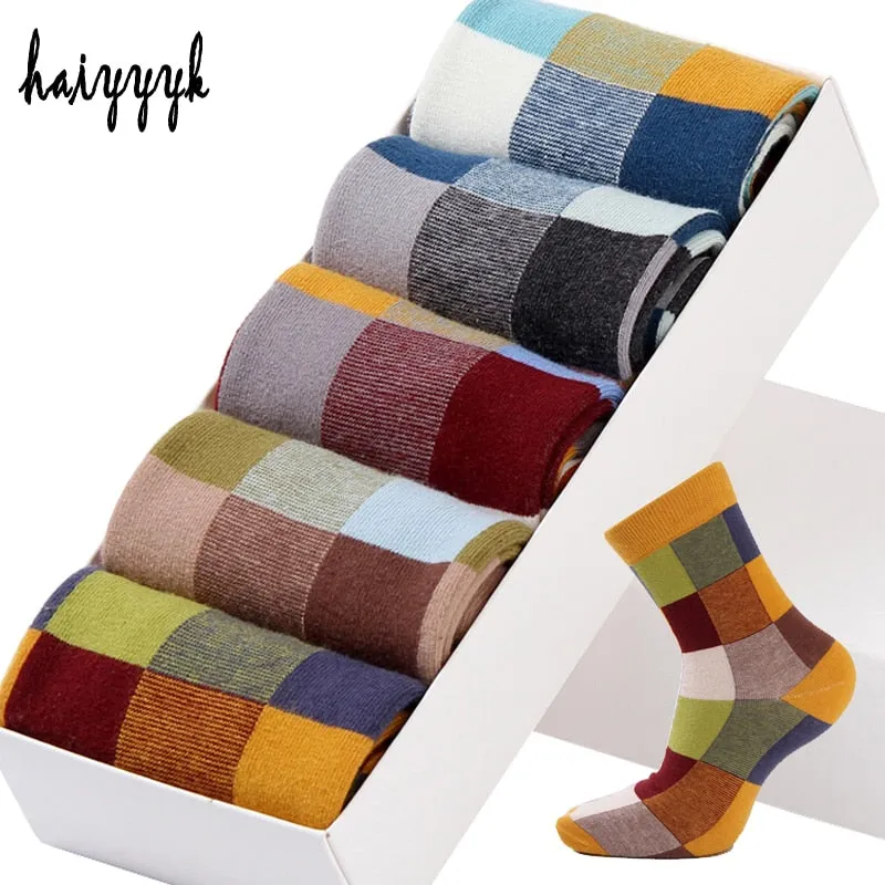 Colorful Square Happy Socks - 5 Pairs