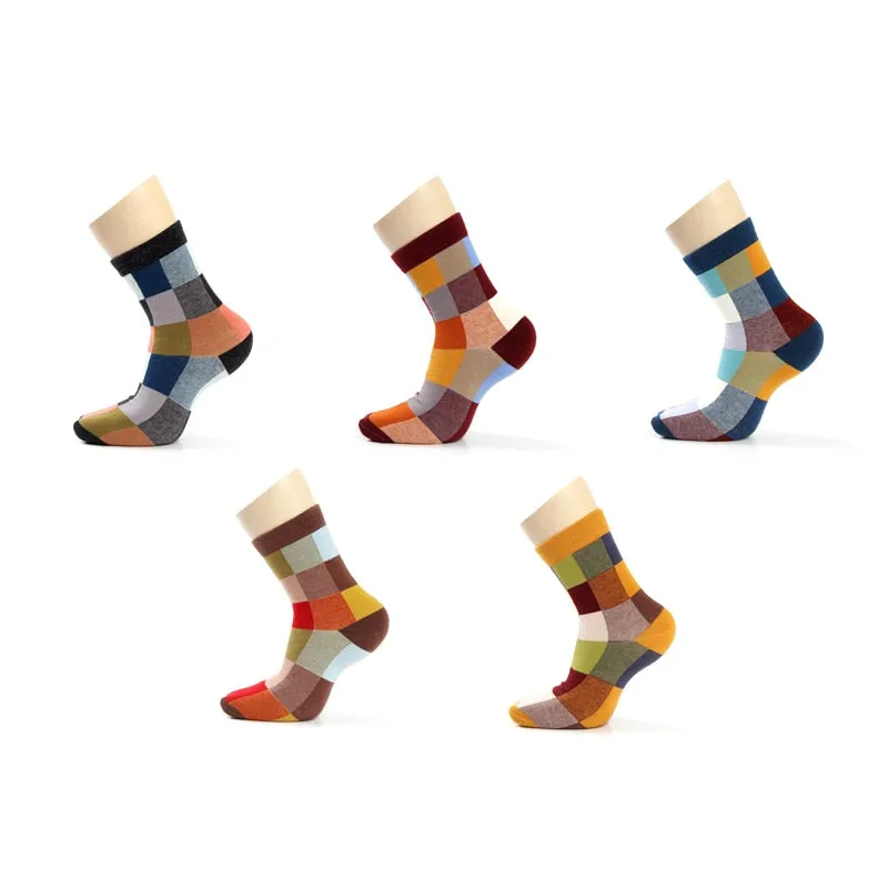 Colorful Square Happy Socks - 5 Pairs