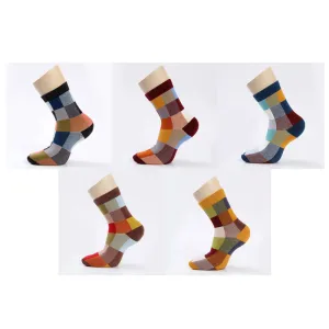Colorful Square Happy Socks - 5 Pairs