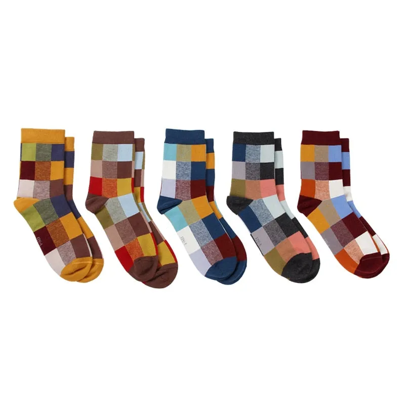 Colorful Square Happy Socks - 5 Pairs