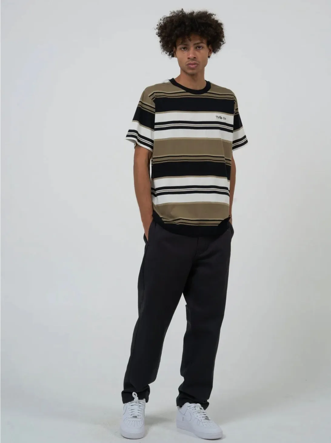 Coordinate Stripe Merch Fit Tee Desert