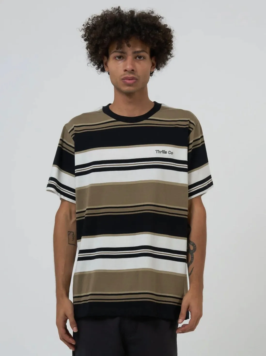 Coordinate Stripe Merch Fit Tee Desert
