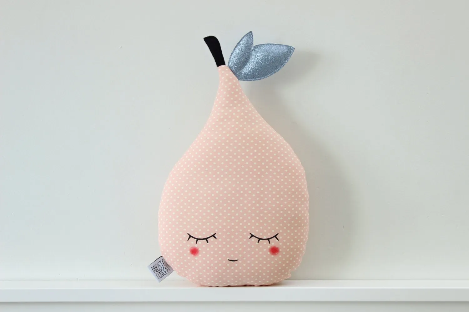 Coral Polka Dot Pear Pillow