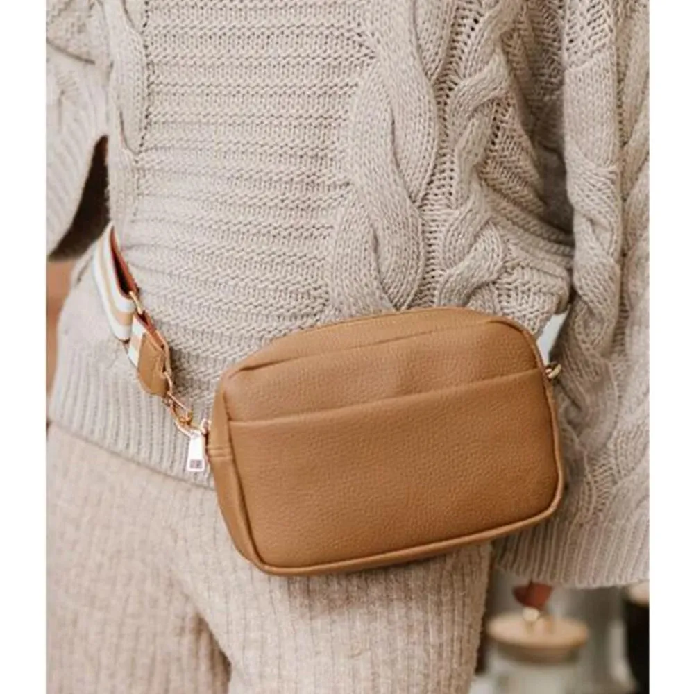 Crossbody Bag for Women Genuine Leather Wide Strap Shoulder Bag