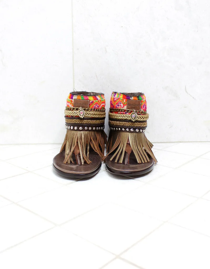Custom Made Boho Sandals in Brown | SIZE 40