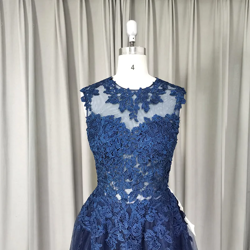Cute Navy Blue Knee Length Homecoming Dress, Short Prom Dress