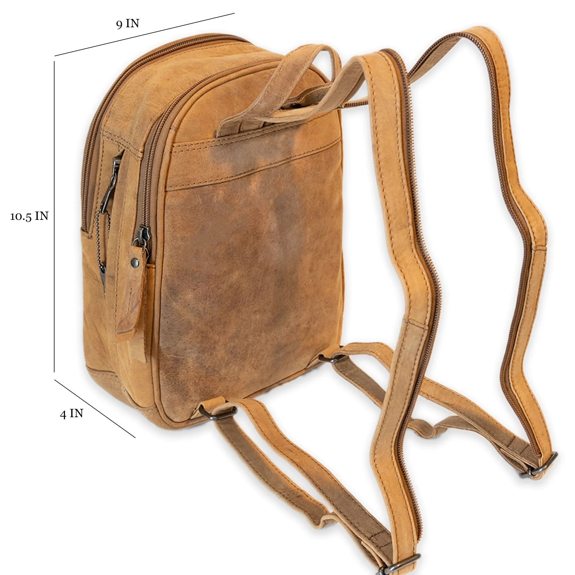Daisy | Leather Concealed Carry Backpack or Sling | Hair-On Cowhide Accent | Locking Exterior Concealment Pocket | Travel or Commuting Bag