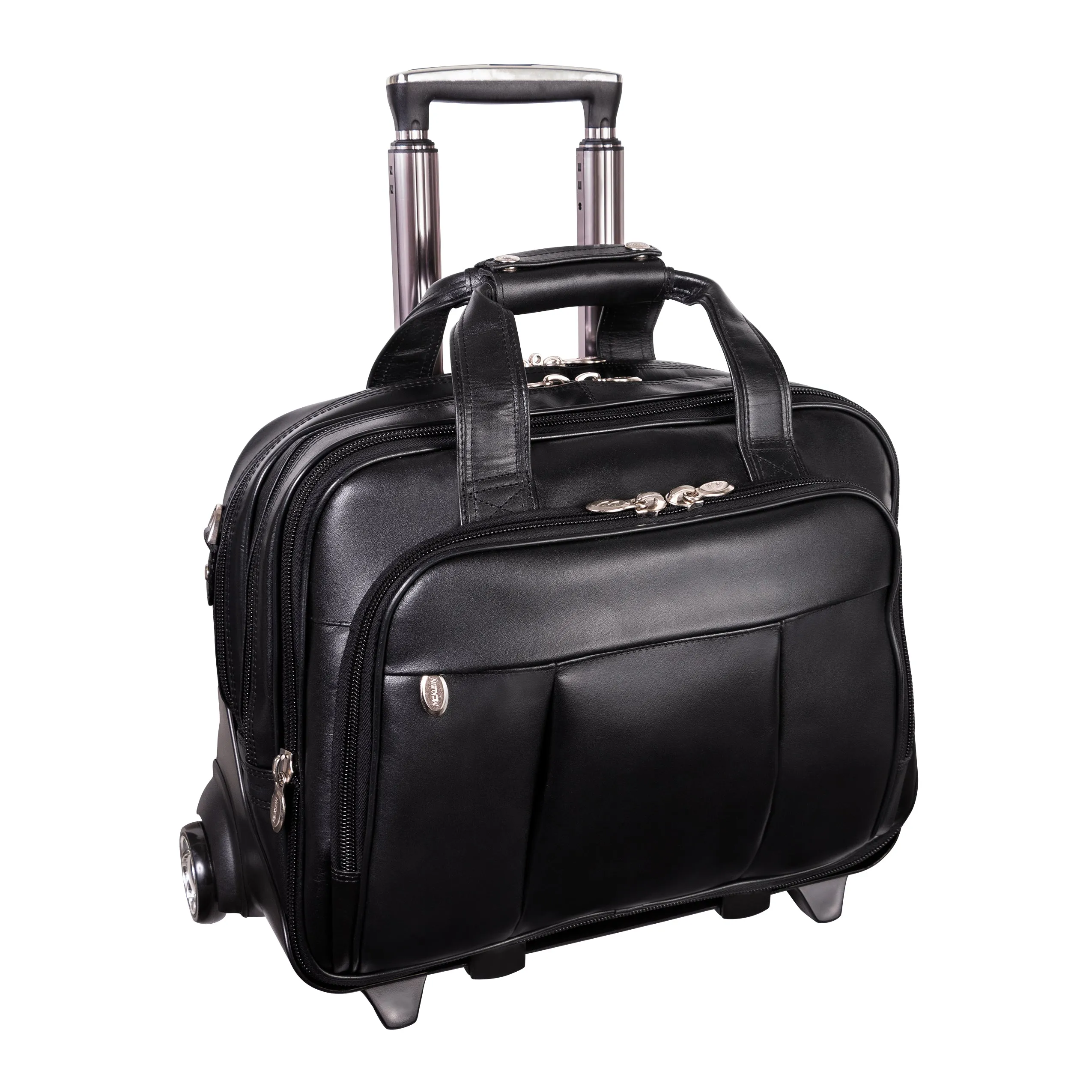 DAMEN | 17” Leather Detachable-Wheeled Laptop Case