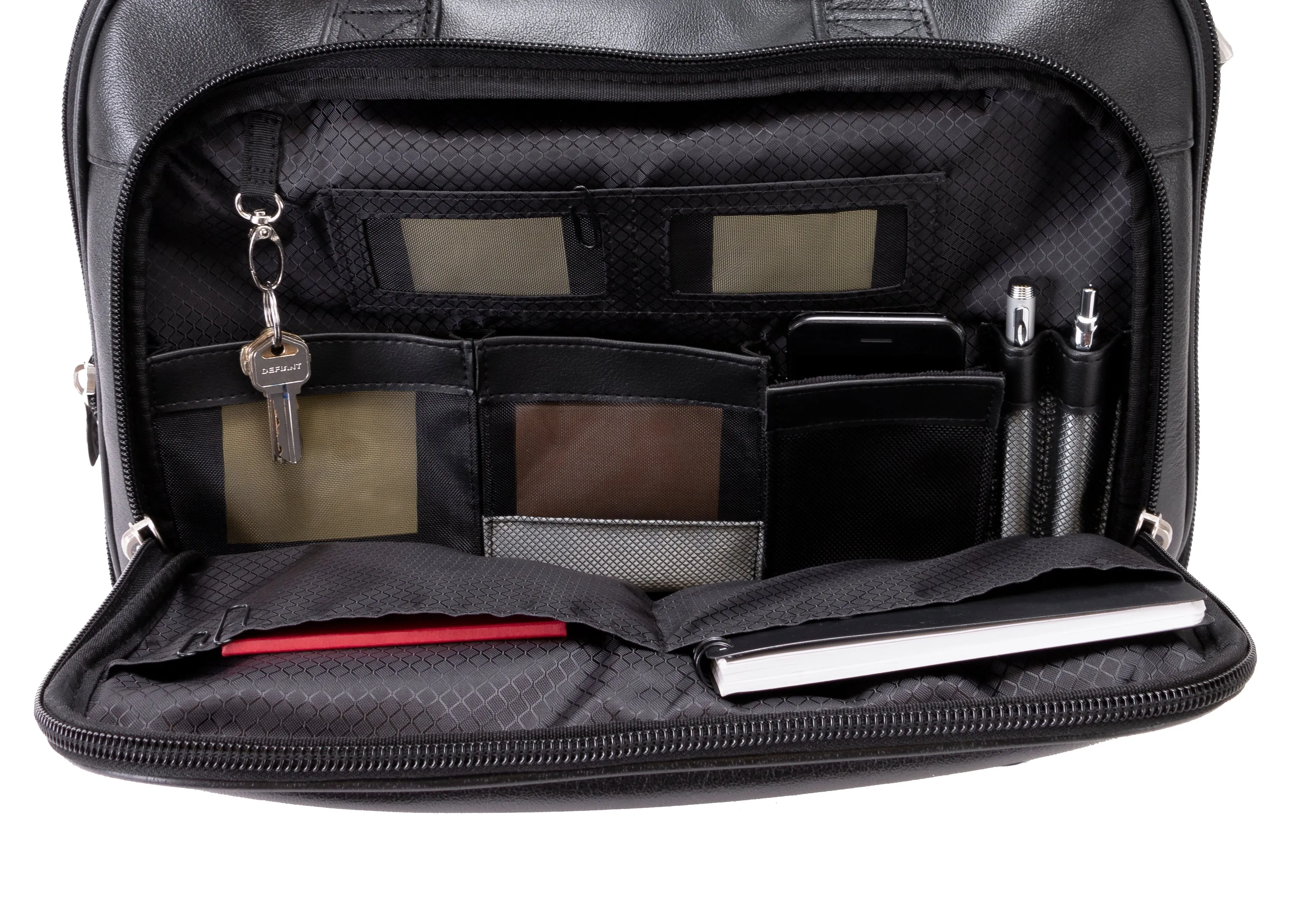 DAMEN | 17” Leather Detachable-Wheeled Laptop Case