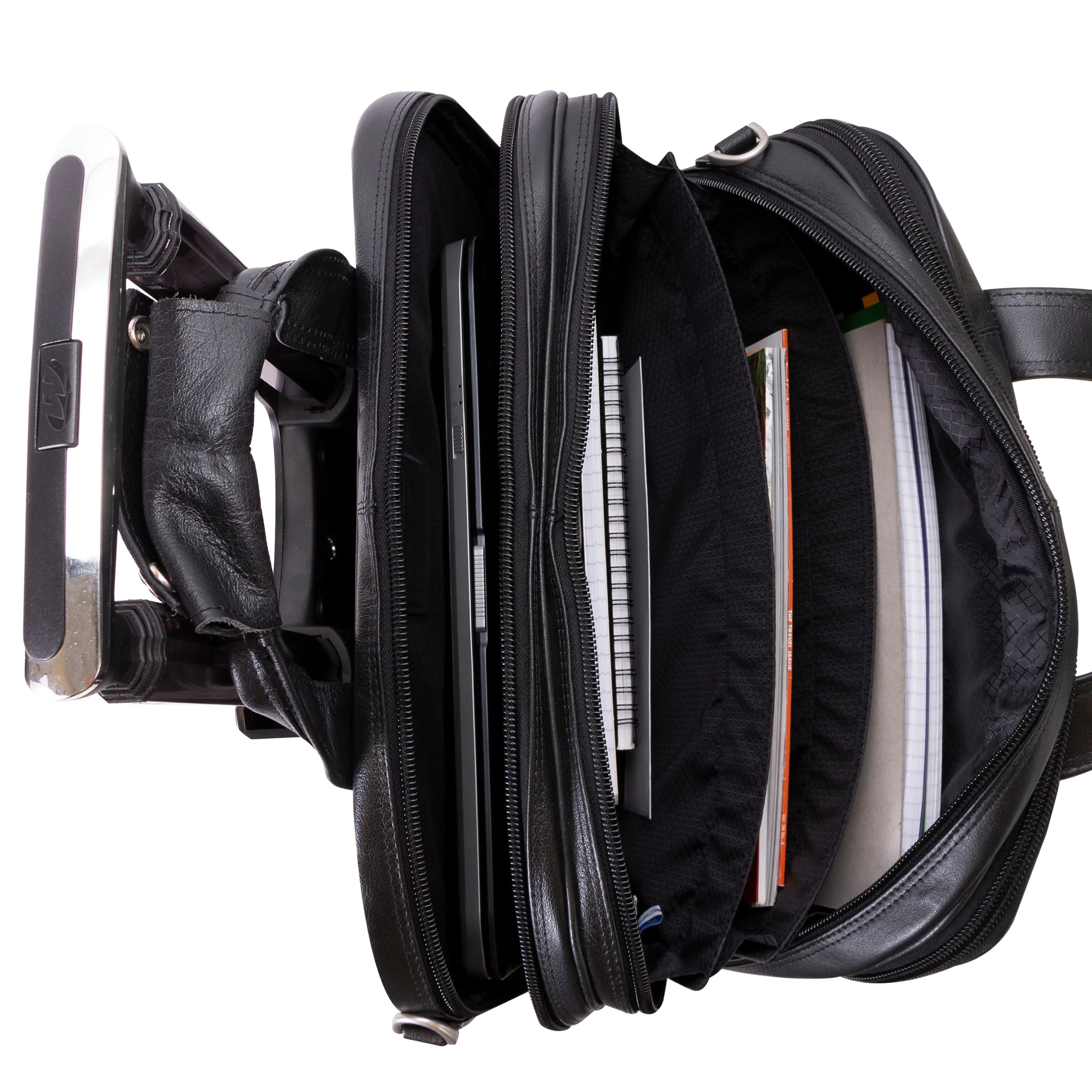 DAMEN | 17” Leather Detachable-Wheeled Laptop Case