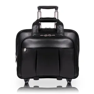 DAMEN | 17” Leather Detachable-Wheeled Laptop Case