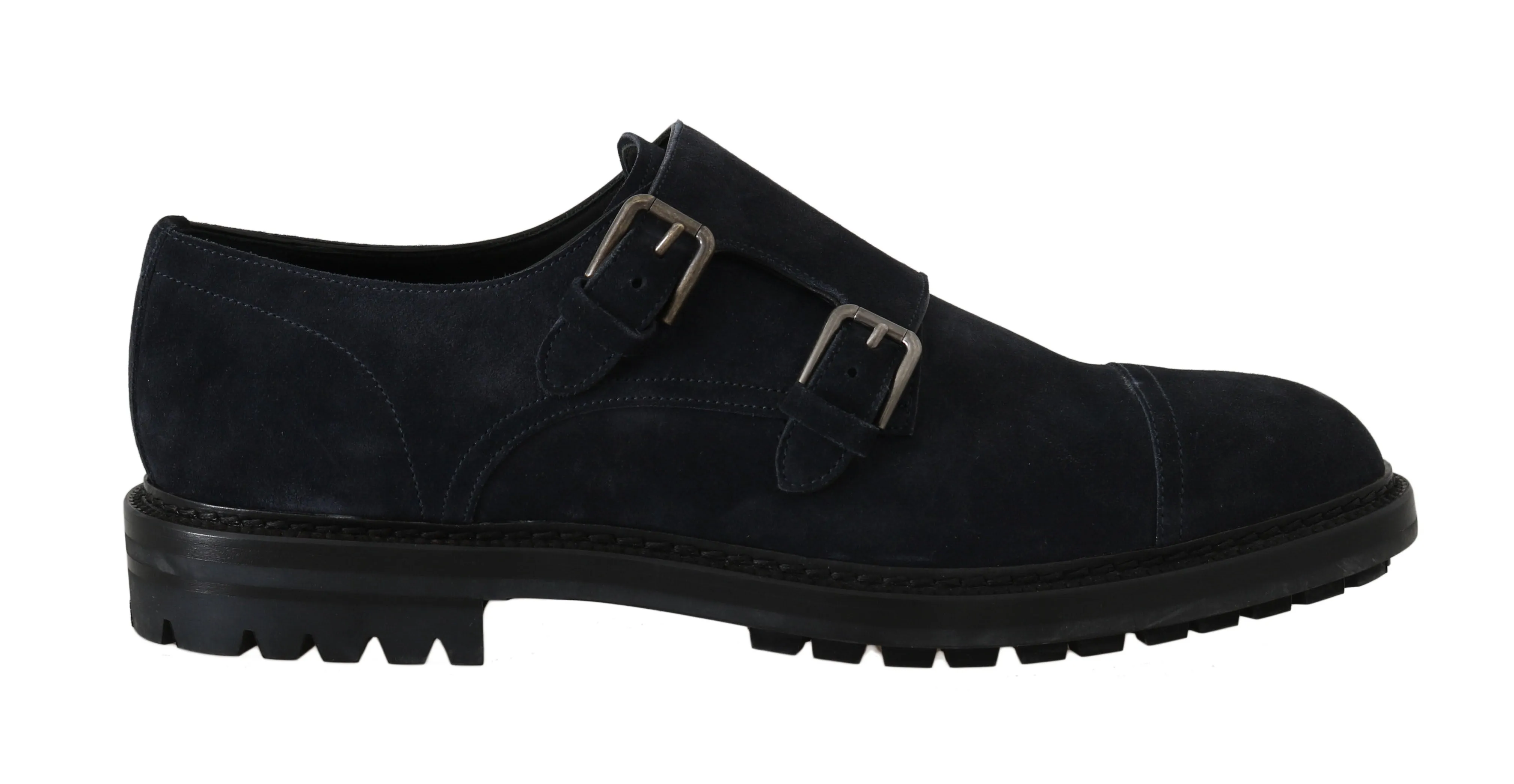 Dark Blue Leather Derby Monkstrap