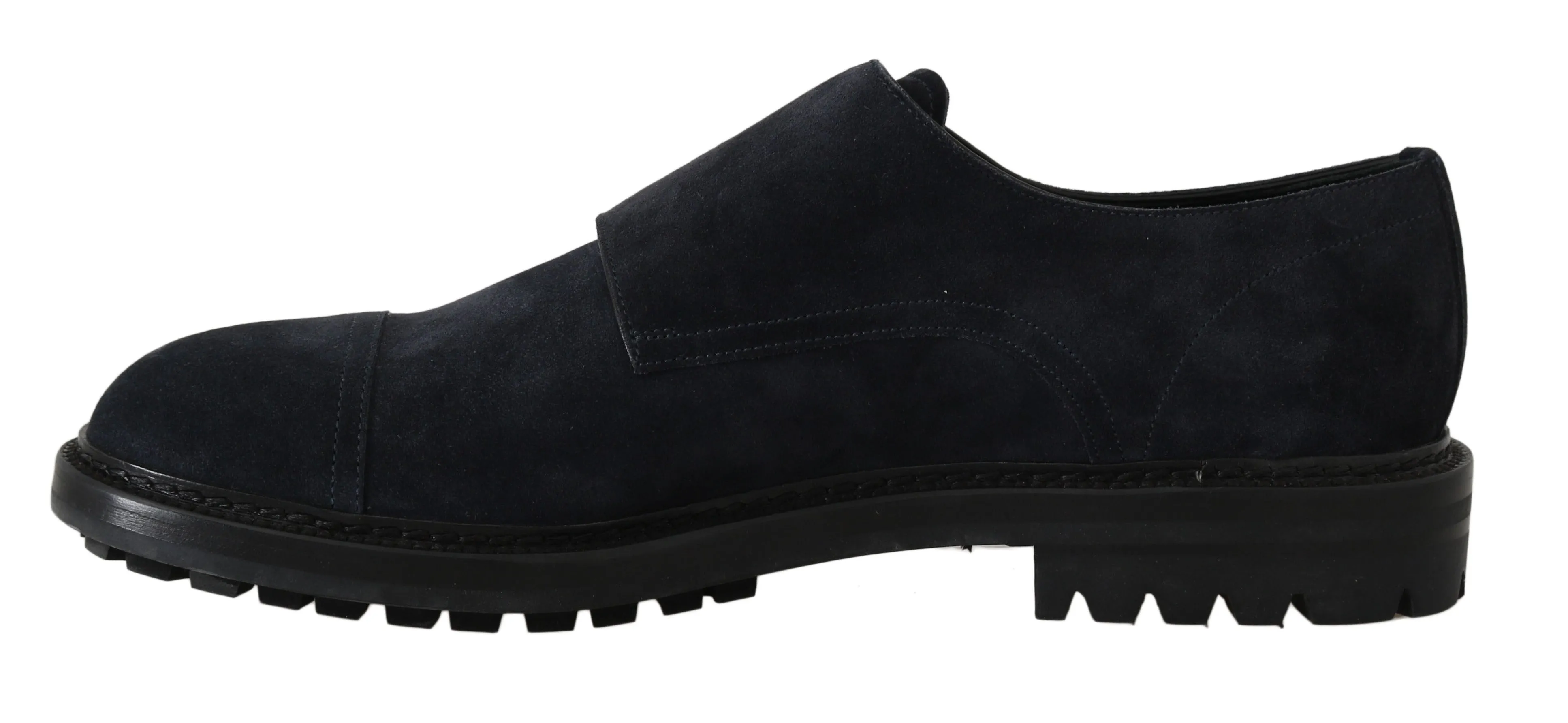 Dark Blue Leather Derby Monkstrap