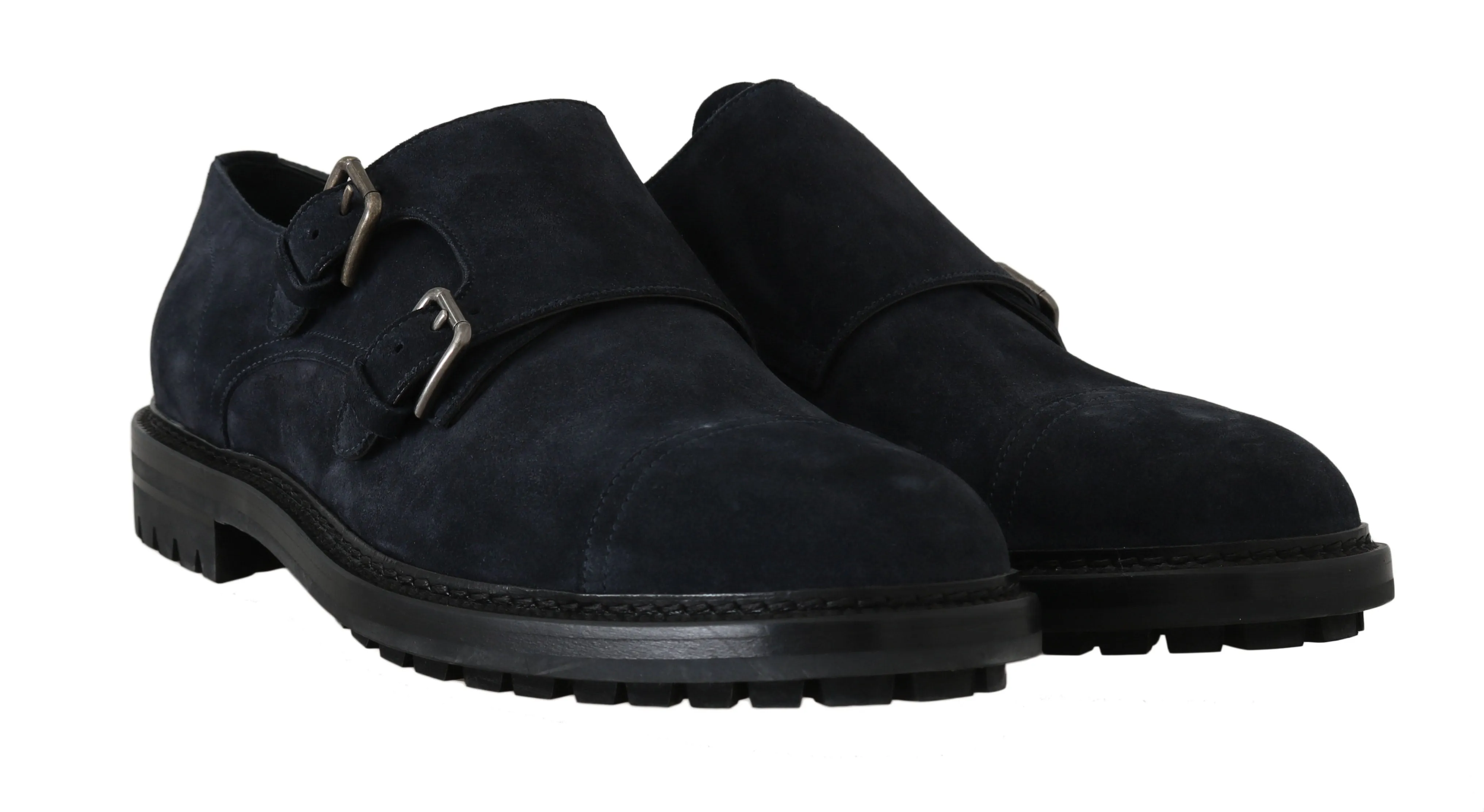 Dark Blue Leather Derby Monkstrap