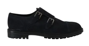 Dark Blue Leather Derby Monkstrap