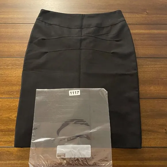 Davide Cenci Gunex Womens Knee Length Career Office A-Line Skirt Black Size 4