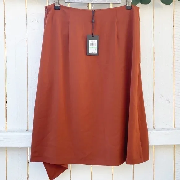 DKNY Ruffled Dressy Midi Skirt Size 8 NEW