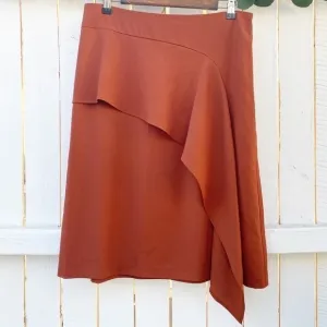 DKNY Ruffled Dressy Midi Skirt Size 8 NEW
