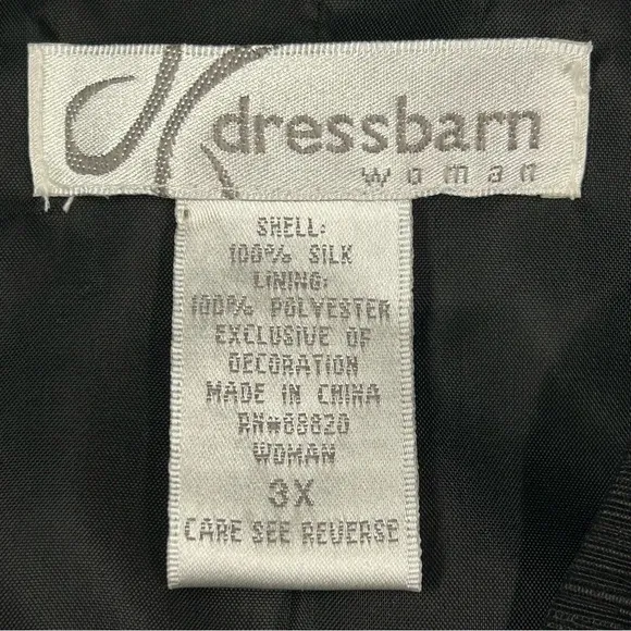 Dressbarn Womens Silk Embroidered Blazer Jacket Plus 3X Floral Sequins Beads