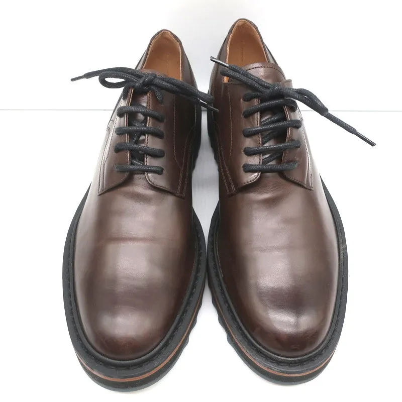 Dries Van Noten Platform Lace-Up Derby Loafers Brown Leather Size 41 NEW