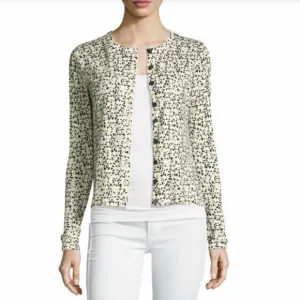 DVF DIANE VON FURSTENBERG floral silk blend cardigan sweater small