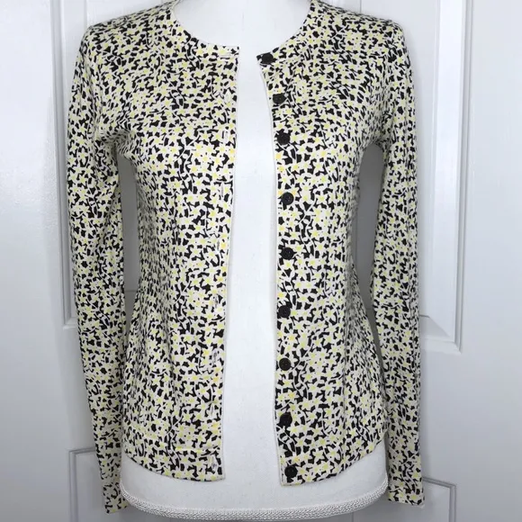 DVF DIANE VON FURSTENBERG floral silk blend cardigan sweater small