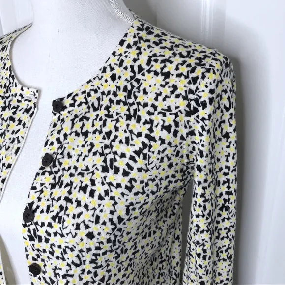 DVF DIANE VON FURSTENBERG floral silk blend cardigan sweater small