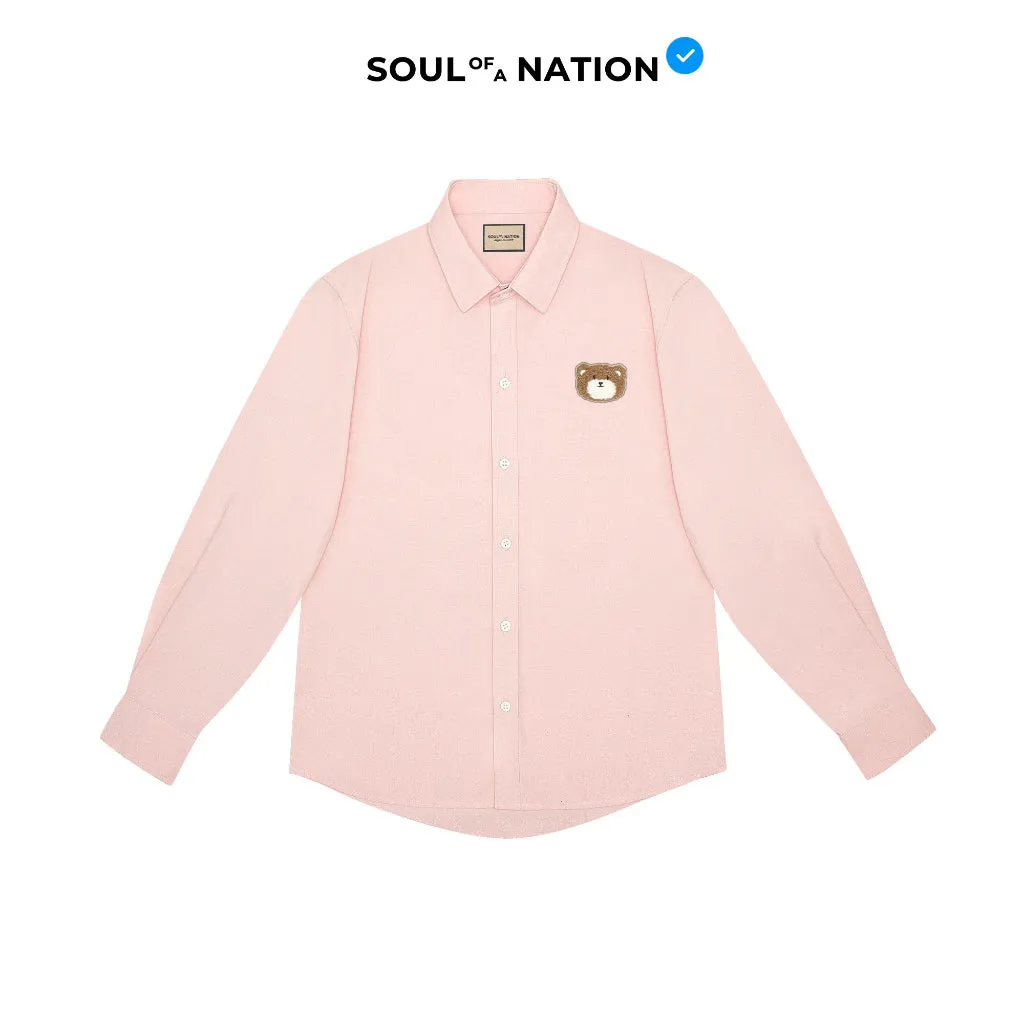 Embroidered PATCH Shirt Cute Mischievous Bear Misa/White Lovely Rabbit Premium High-End unisex basic - Black/Pink/Royal Blue.