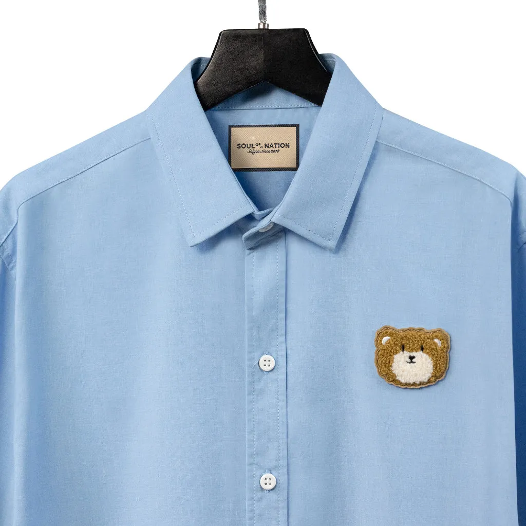 Embroidered PATCH Shirt Cute Mischievous Bear Misa/White Lovely Rabbit Premium High-End unisex basic - Black/Pink/Royal Blue.