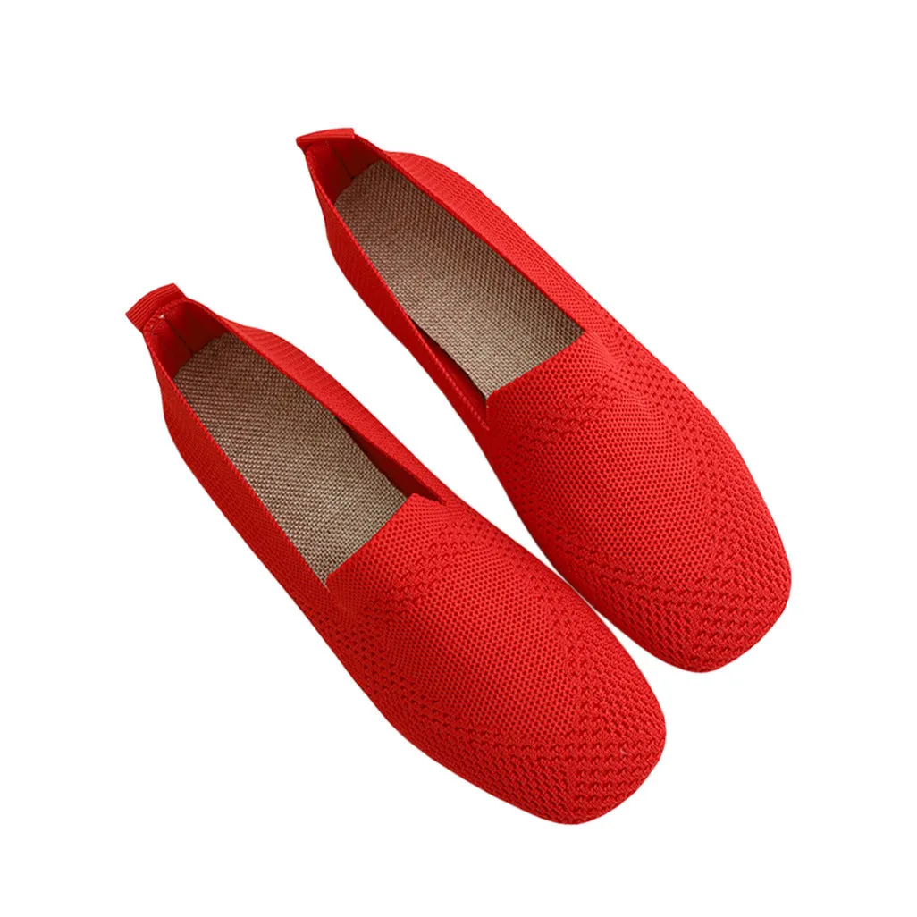 Environmentally friendly woven square head flat bottom commuting is not tiring loafers