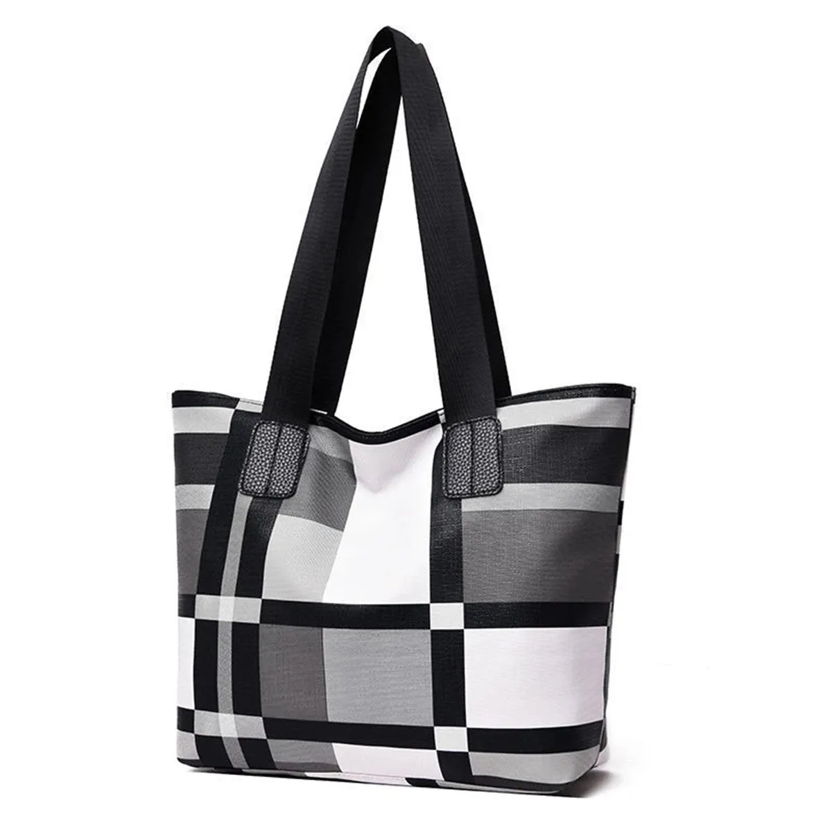Fashionable Striped Plaid Tote Bag for Women
