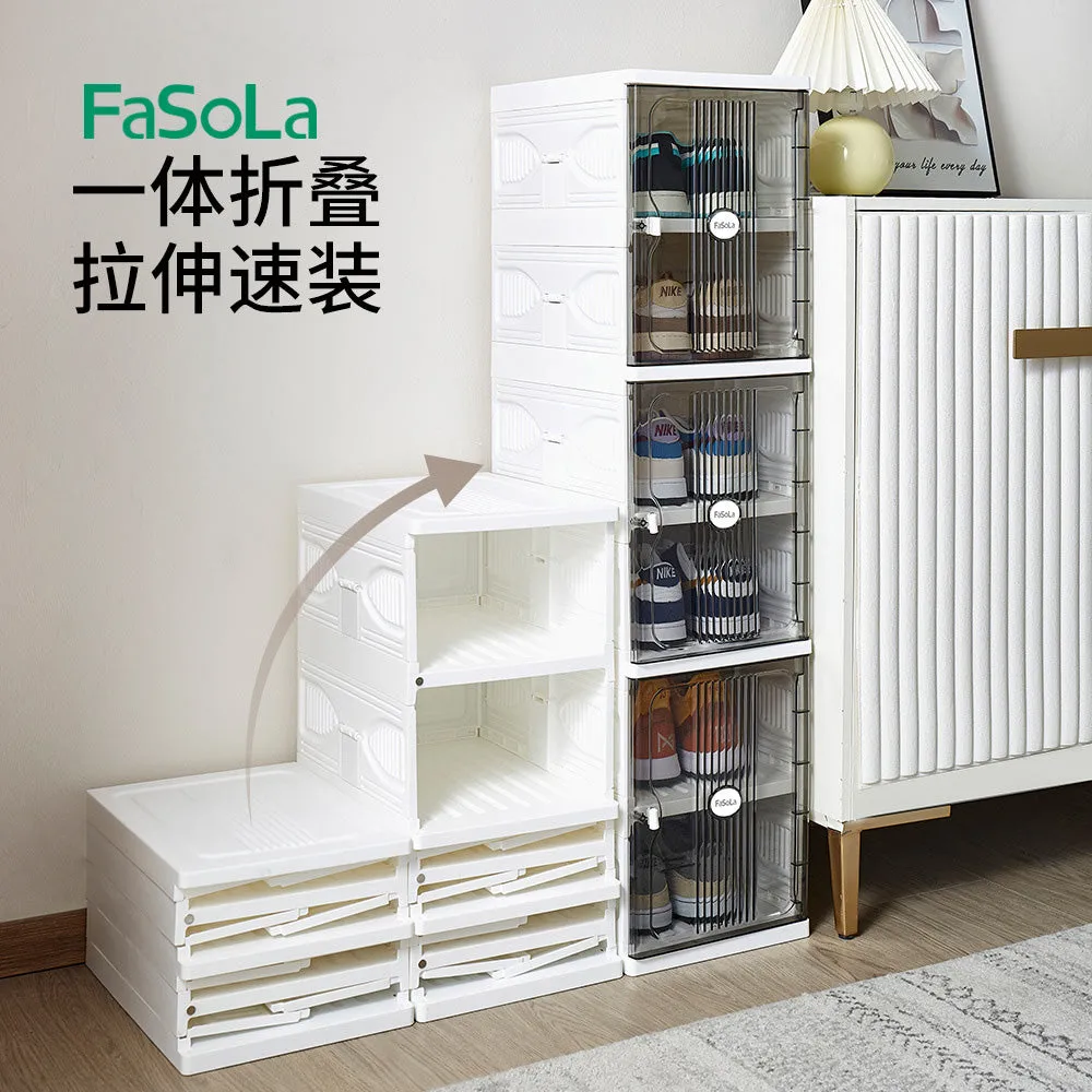 FaSoLa Foldable Shoe Box - White, 4 Layers