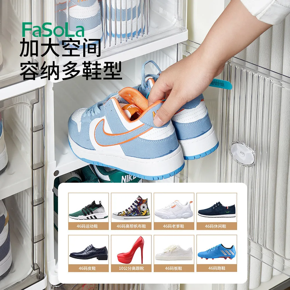 FaSoLa Foldable Shoe Box - White, 4 Layers
