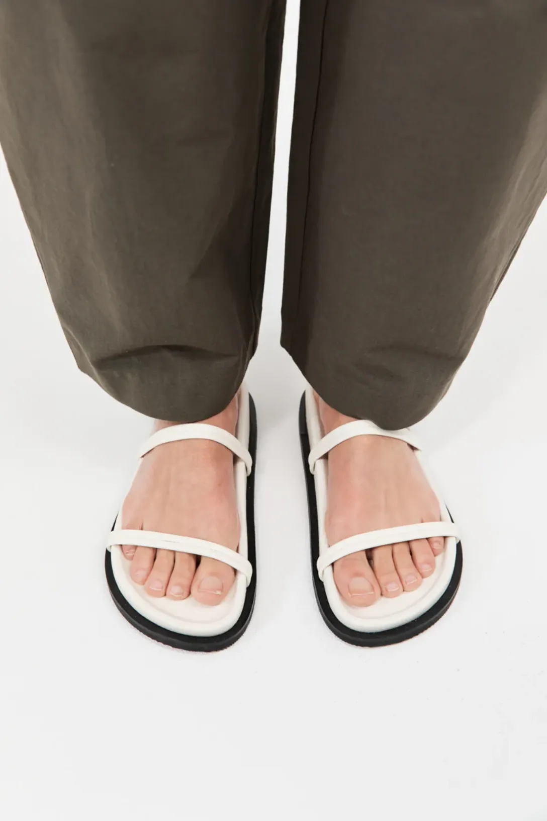 Fine Double Strap Slide | Off White